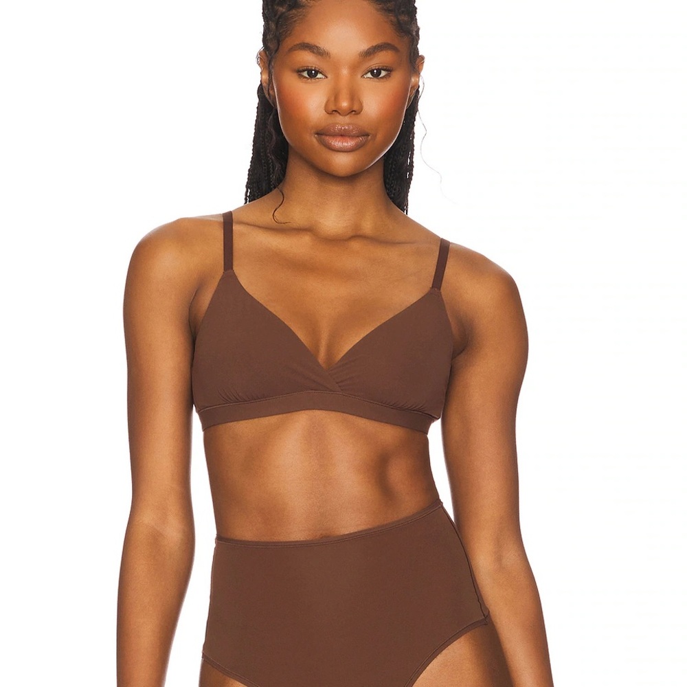 SKIMS Triangle Bralette | Brown | Size Small